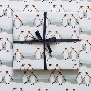 Penguin wrapping paper - king penguins, arctic design