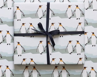 Penguin wrapping paper - king penguins, arctic design