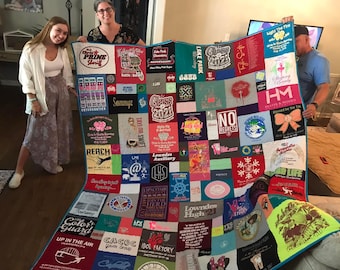 T-Shirt Quilt with NO BORDERS