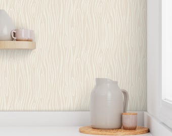 Minimalist Woodgrain Wallpaper in soft beige for Calm Neutral Interior Rooms wallpaper