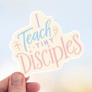 Ich lehre kleine Schüler Aufkleber: Christlicher Lehrer Geschenk