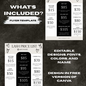 Editable Lash Price List Template | Modern Minimal Beauty Menu (Canva) image 3