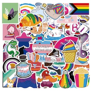Pride Stickers, 200 PCS Mixed All Kind of LGBTQ+ Stickers Bulk for Trans Bi Lesbian LGBTQ Gay Pride Stuff Celebration Parades Home Decor
