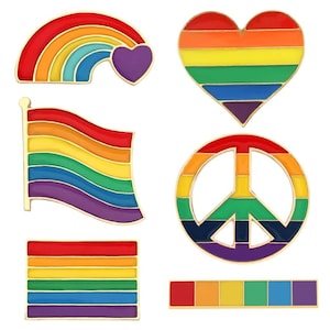 Pride Gay Rainbow Flag Lapel Pins, Enamel LGBT Lapel Pins, Rainbow Brooch Decoration for Clothes and Bags, Rainbow Pin, Gender Affirming