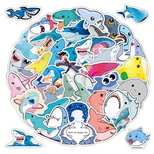 Cute Shark Species Sticker | Handmade | Shark Sticker Waterproof Scratch Resistant Durable Vinyl Stickers Cute Sea Creature Set