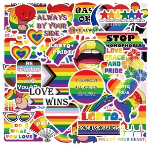 Pride Stickers, 200 PCS Rainbow Stickers for LGBTQ Sticker Packs in Bi Trans Lesbian Pride Stuff, Gay Stickers for Laptop Case Motorcycle