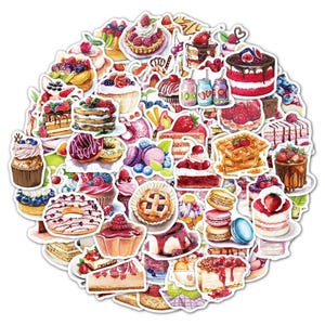 100pcs delicious food stickers, food stickers, dessert stickers, cake stickers, Planner Sticker, kawaii stationary , Scrapbook stickers