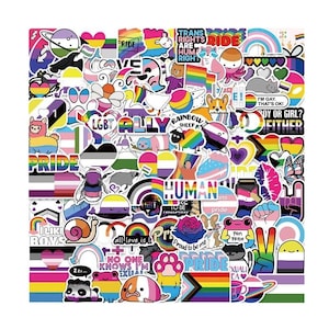 100pcs LGBTQ Sticker Rainbow Lesbian Bisexual Pansexual Transgender Stickers for Laptop Graffiti Vinyl Decals Sticker Toys