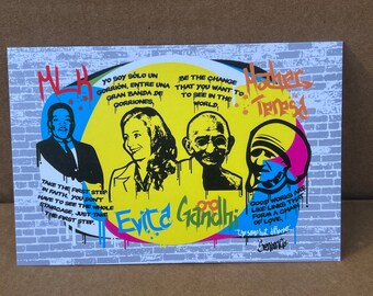 The Same But Different - 4" x 6" LE Postcard - MLK, Evita, Gandhi, Mother Teresa