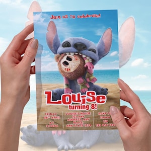 Bearbeitbar Lilo und Stitch Movie Ticket Einladung zur Geburtstagsfeier, Stitch Movie Ticket Einladung, Stitch Movie 2025 Party, printable, Digital