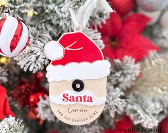 Santa Cam Ornament - Handcrafted Festive Decoration to Keep Naughty Elves in Check, Perfect Christmas Gift