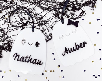 Personalized Acrylic Ghost Tag: Halloween Boo Basket Name Tag