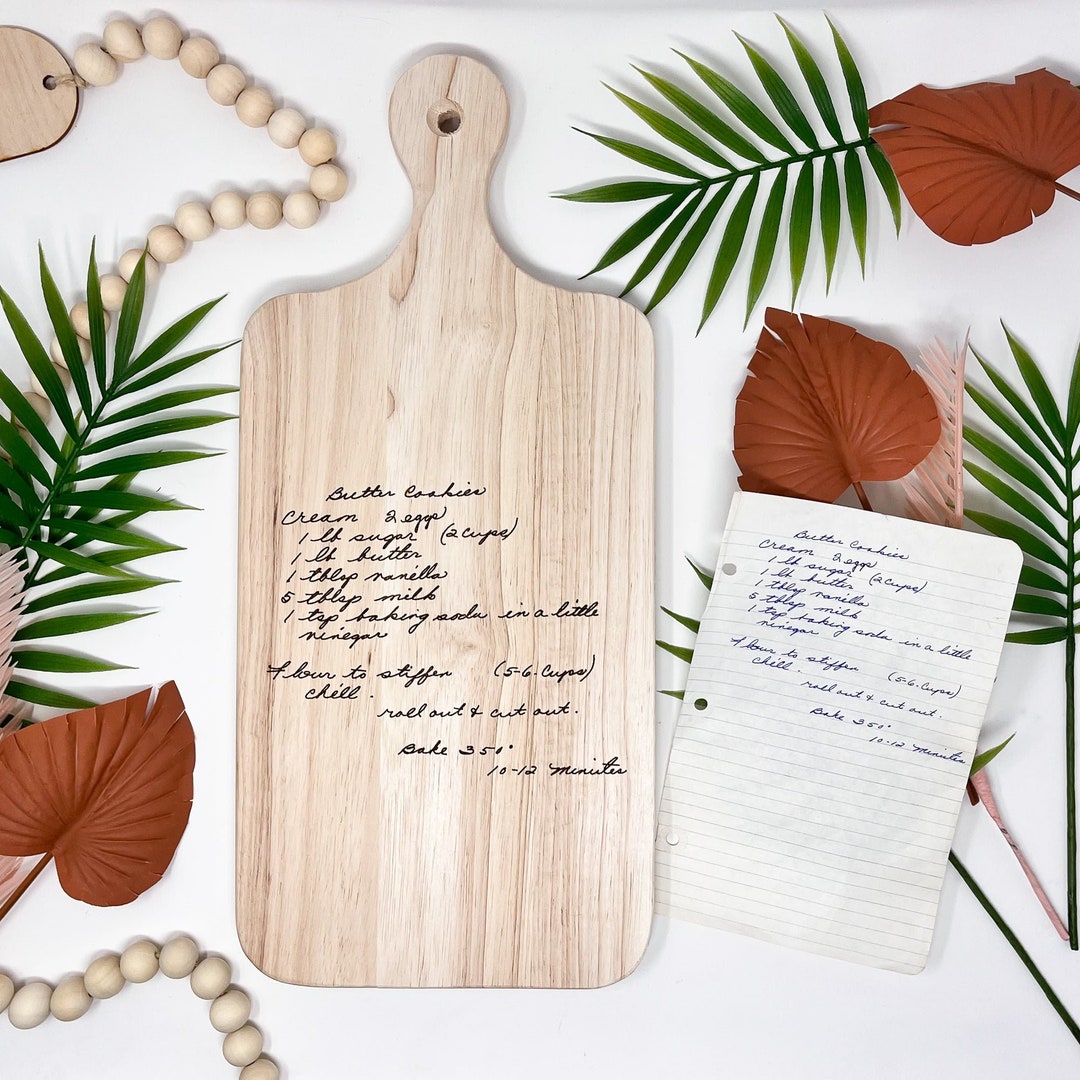 Custom Handwritten Cutting Board Personalized, Cutting Board, Handwritten Recipe, Recipe Cutting