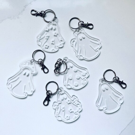 Portachiavi Acrilico BONSNY A Forma Di Teschio Di Halloween, Colore Viola. Dimensioni 46x38 Mm, Leggero, Ipoallergenico. Perfetto Per Chiavi Auto, Borse O Come Accessorio Da Regalare In Sacchetto Di Velluto.