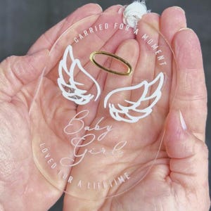 Miscarriage Ornament - Angel Wings Designed, Infant Loss Memorial - Sympathetic Gift for Baby Loss