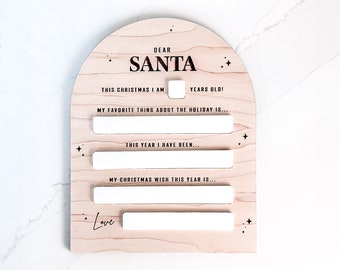 Dear Santa Dry Erase Christmas Sign, Festive Holiday Home Decor, Fun Family Tradition, Perfect Christmas Gift for Kids