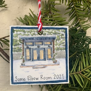 Custom House Ornament, Watercolor House Portrait, Realtor Closing Gift, House Christmas Ornament