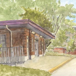 Main Street Purple Line Station, Chicago Print