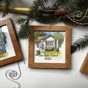 Custom House Ornament, Watercolor House Portrait, Realtor Closing Gift, House Christmas Ornament