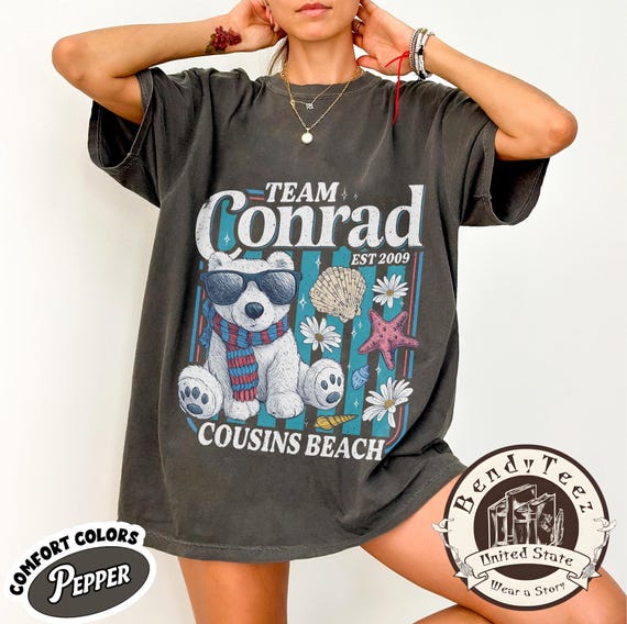 Team Conrad Junior Mint Bear T-Shirt, Cousins Summer Beach Tee, TSITP Inspired Conrad Fisher Fan Gift Shirt