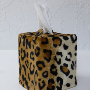 Animal Print Square Tissue Box Cover, Zebra, Jaguar, Leopard, Cows, Tiger, Bobcat, Get Well Gift, Washable