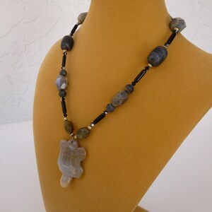 Turtle Pendant Necklace, Gray and Black Beaded Turtle Necklace, Original Turtle Necklace Natures Jewelry Fashion Jewelry, Earthtone Necklace