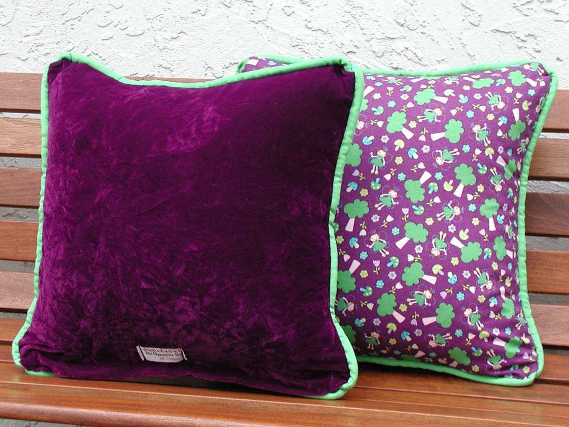 Purple Velvet Pillow Fairies Pillows Purple Toss Pillows - Etsy