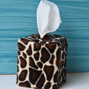 Animal Print Tissues, Zebra Print Tissues, Jaguar Print Tissues, Get Well Gift, Tissue Box Cover, washable Cover, Square Tissue Box Cover Giraffe