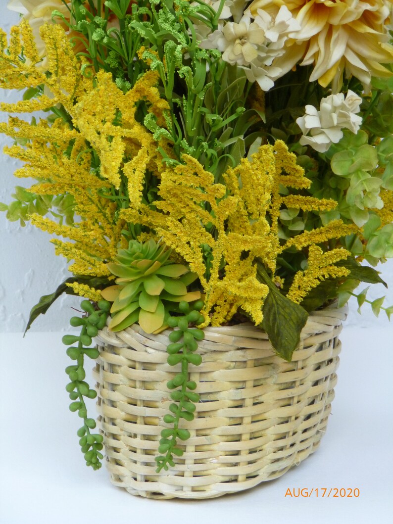 Yellow Arrangementartificial Flowers Floral Gift Design - Etsy