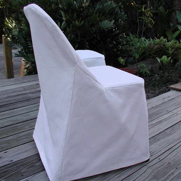 Folding Chair White Slipcovers, Custom Chair Covers,  Chair Slipcovers