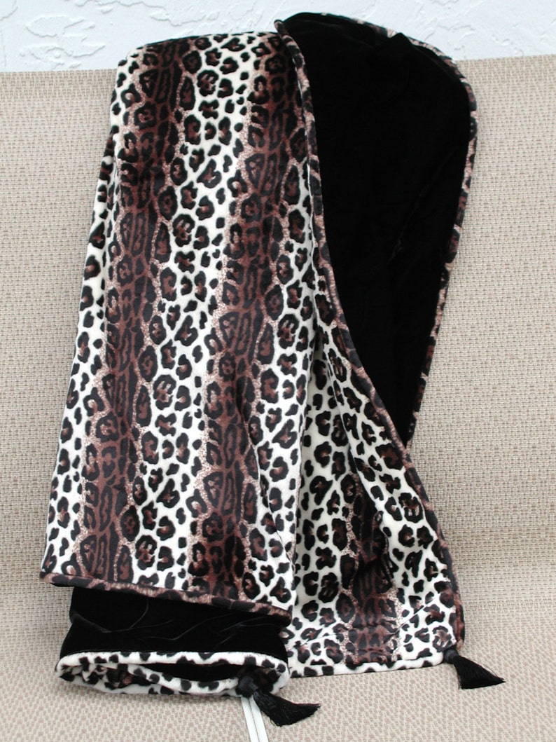 Leopard Throw Blanket, Leopard Animal Print, Black Velvet Blanket, Sofa