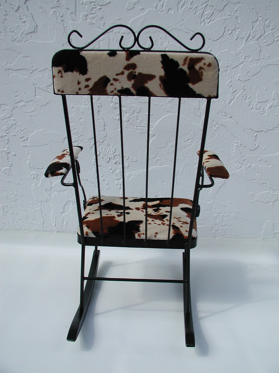 Brown Cow Print Rocking Chair Farmhouse Rocking Chair Black Etsy