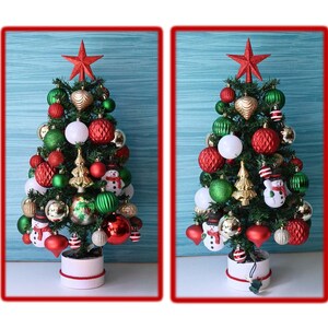 Miniature Christmas Tree, Fully Decorated Tree, 50 Colored Lights, Tree with Lights, Tabletop Tree, Christmas Centerpiece, rrdesigns561 Tree #4