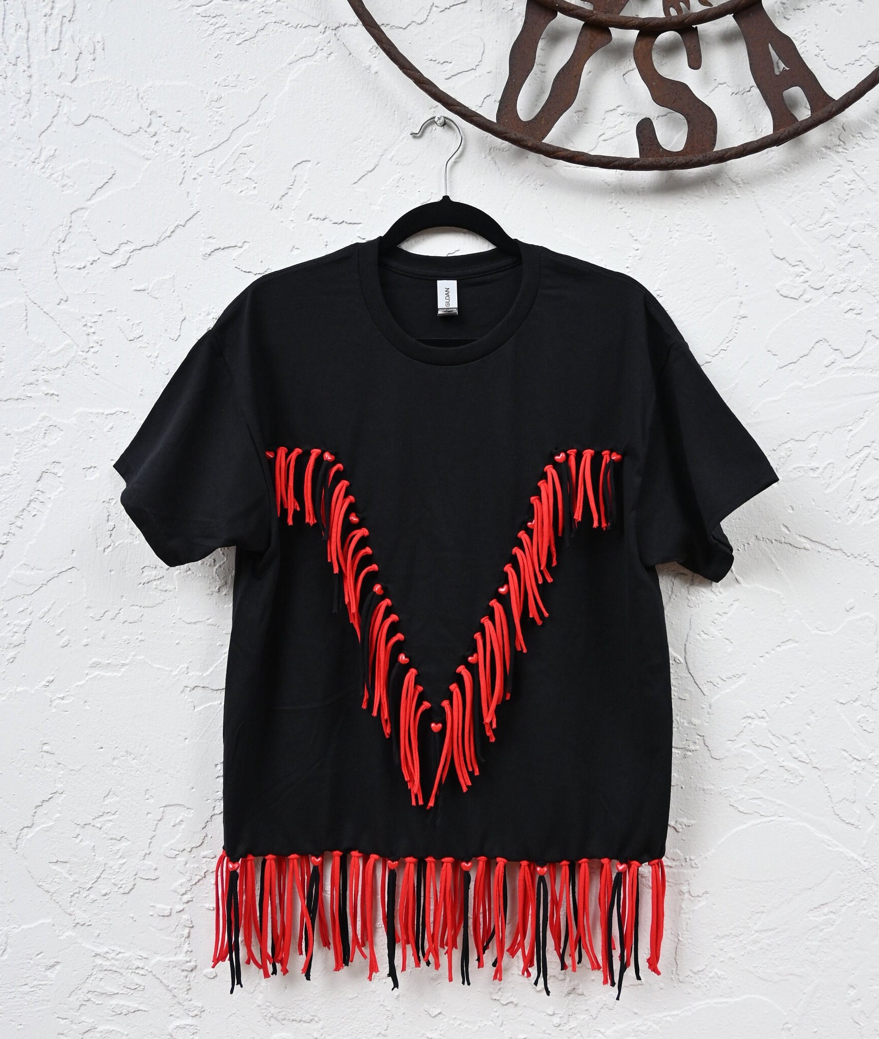 Fringe T-shirts, Beaded Hippie, Sports Team Colors, Costume - Etsy