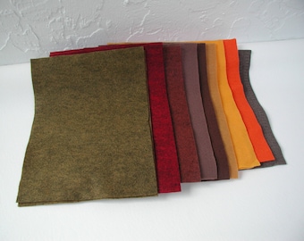 Wool Felt Sheets, 12 inch x 9 inch, Felt Craft Sheets, Merino Wool Squares, Felt Fabric Squares, Single Felt Sheets, Wool Felt Colors