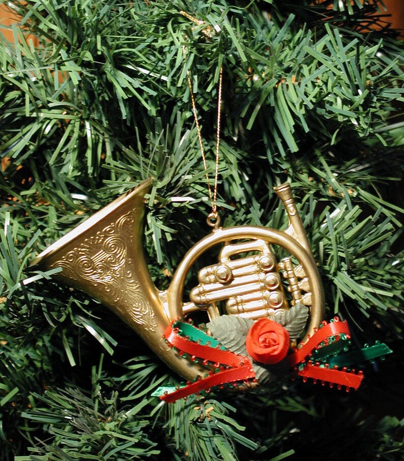 Golden Musical Instruments Christmas Ornaments Set of 4 Etsy Christmas Instruments
