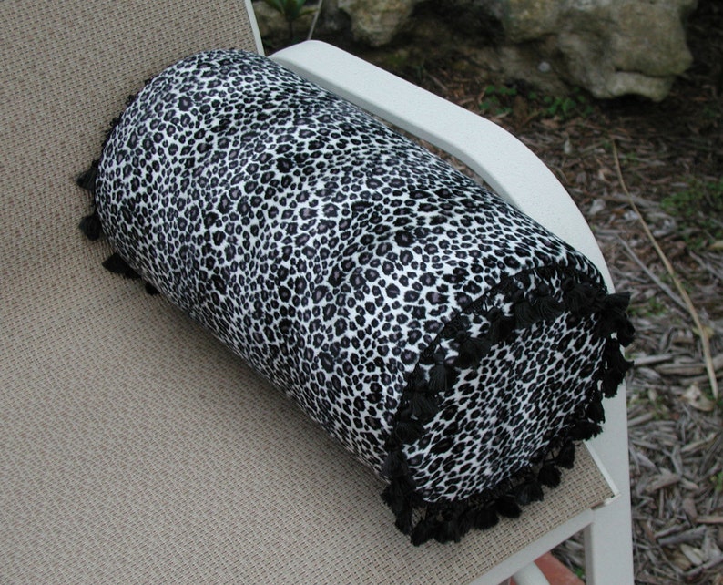 Round Cylinder Cushion, Foam Bolster, Animal Print Pillow, Round Throw