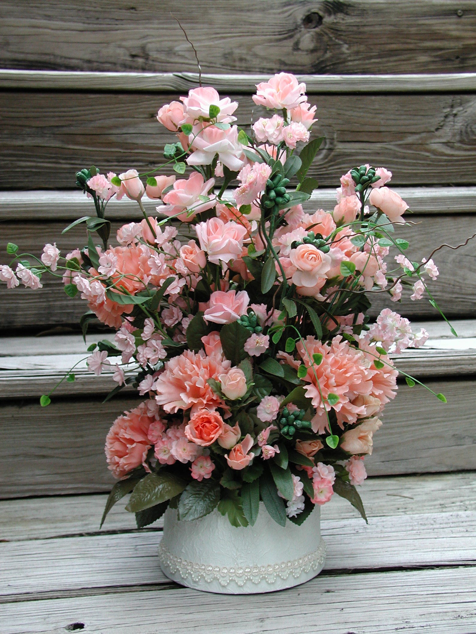 Peach Silk Flowers Silk Floral Design Wedding Centerpiece Etsy