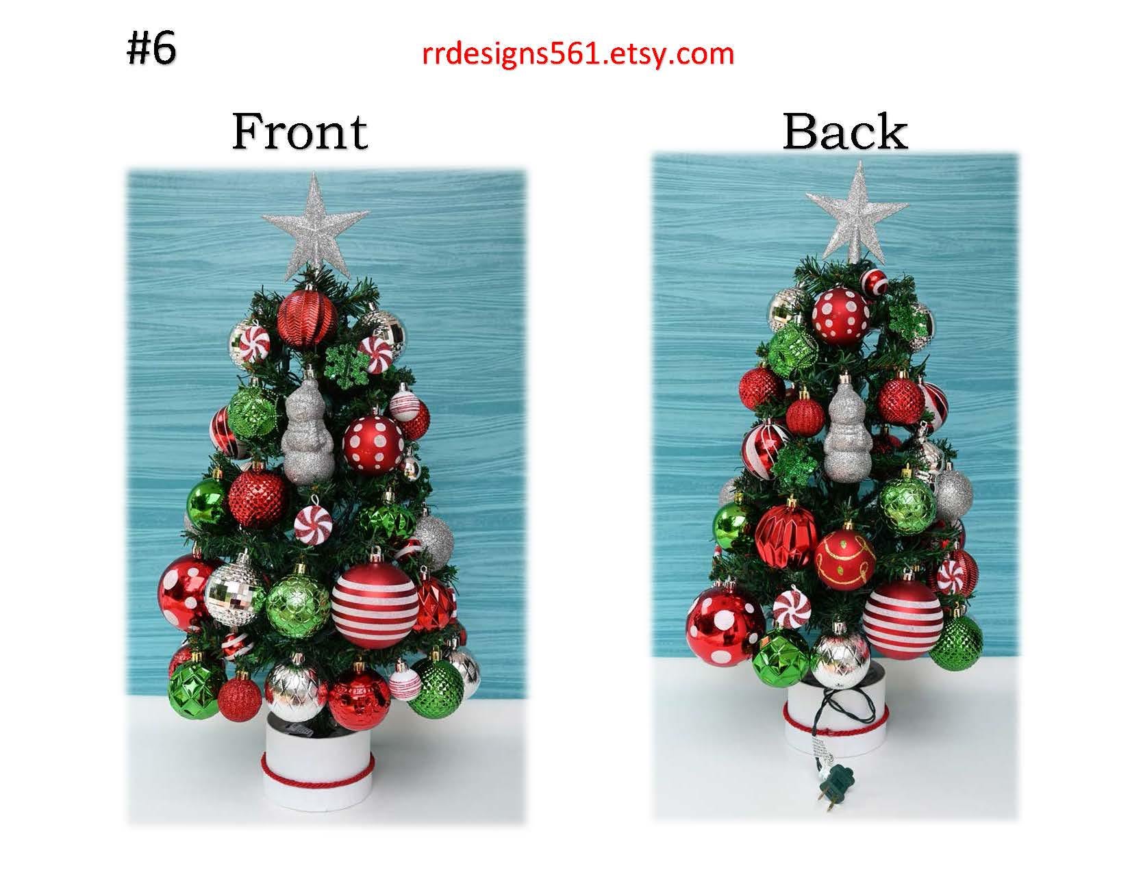 Miniature Christmas Tree, Fully Decorated Tree, 50 Clear