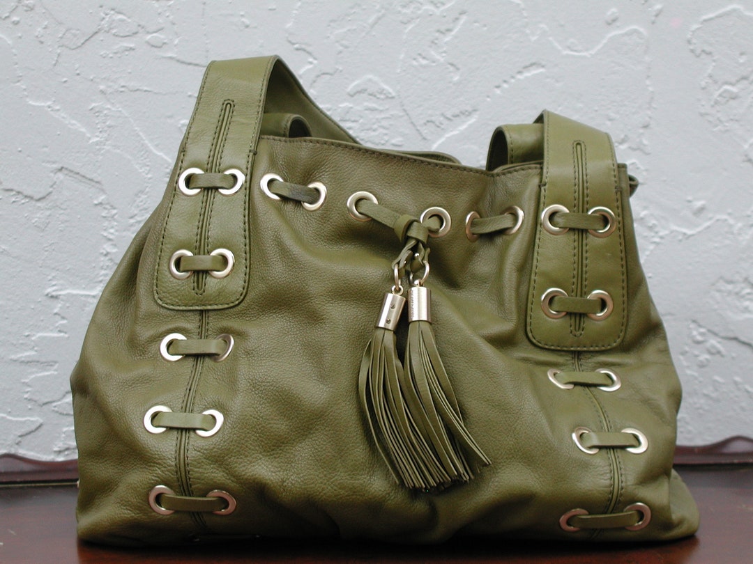 Chartreuse Handbag Leather Purse, by Michael Kors 1981, Leather