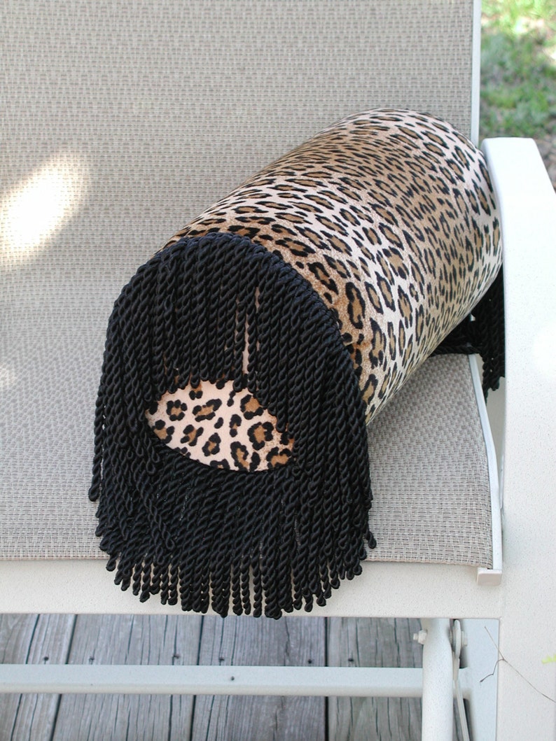 Round Cylinder Cushion, Foam Bolster, Animal Print Pillow, Round Throw