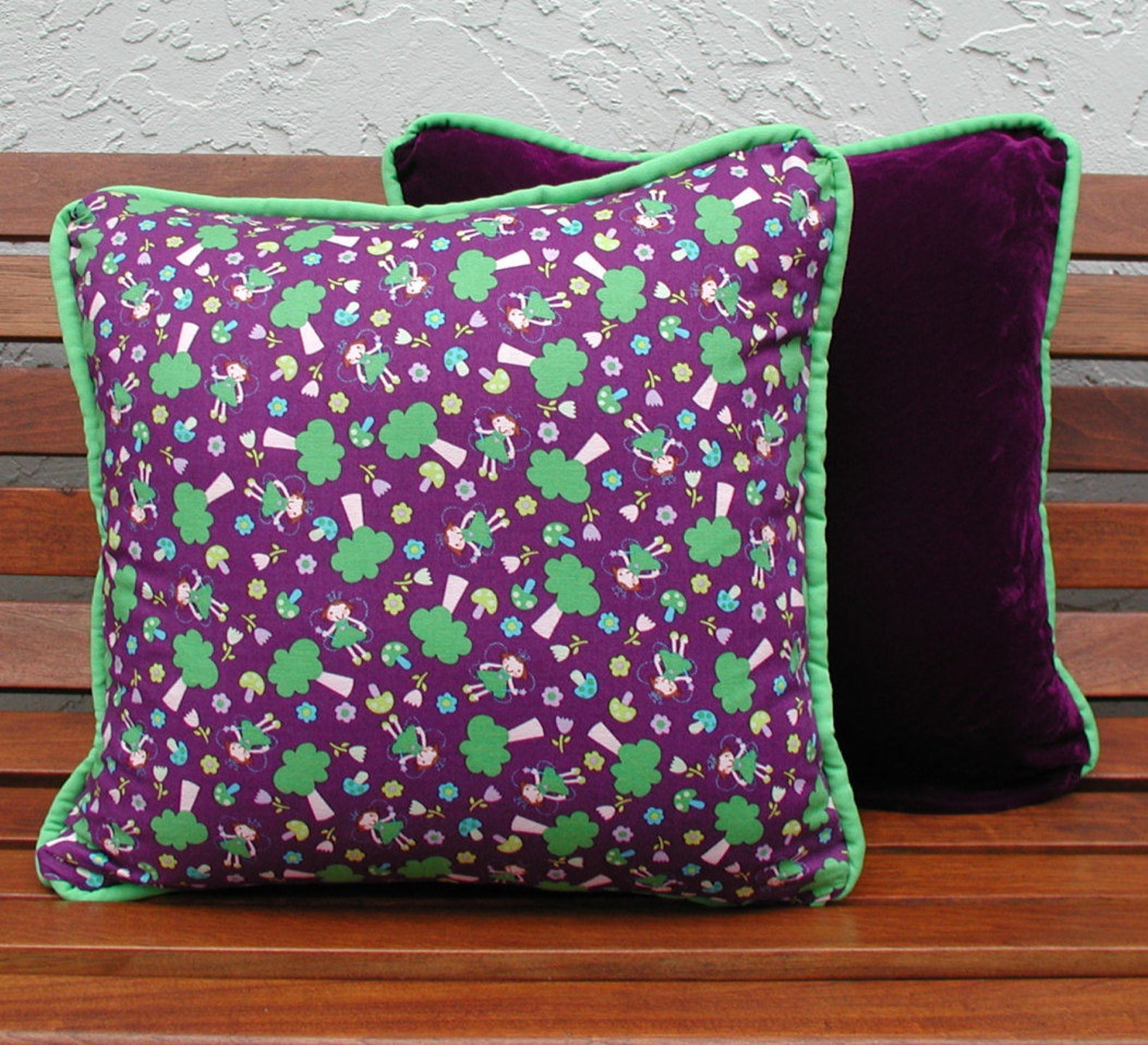 Purple Velvet Pillow Fairies Pillows Purple Toss Pillows Etsy