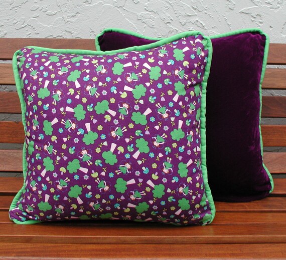 Purple Velvet Pillow Fairies Pillows Purple Toss Pillows Girls Bedroom Decor Neon Green and Purple Pillows Decorative Throw Pillows Etsy Canada