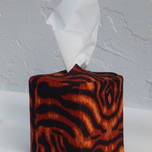 Animal Print Tissues, Zebra Print Tissues, Jaguar Print Tissues, Get Well Gift, Tissue Box Cover, washable Cover, Square Tissue Box Cover Bengal Tiger
