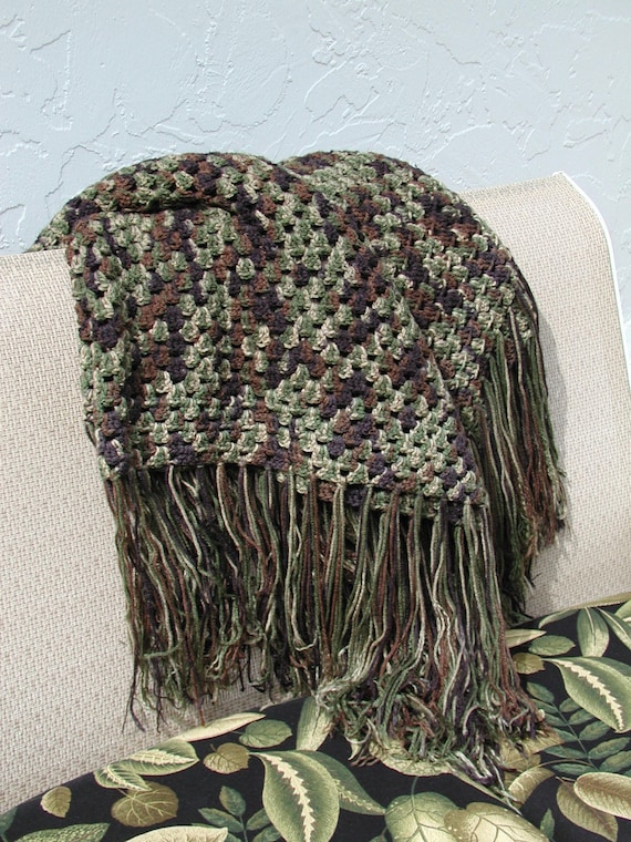 Crochet Afghan Camouflage Blanket Men Throw Blanket Man Etsy