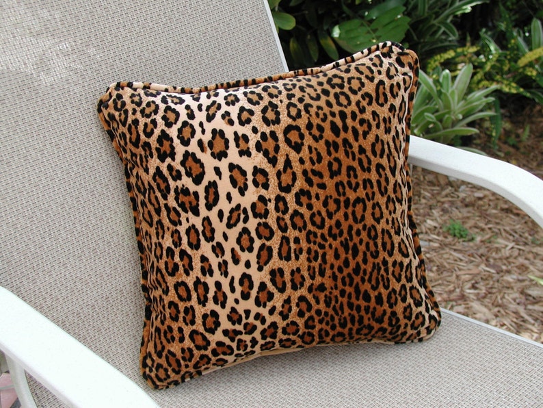 Cheetah Pillow, Animal Print Throw Pillow, British Velvet Pillow