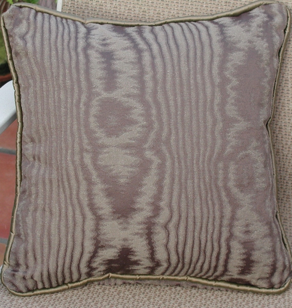 Golden Bronze Pillow Solid Moire Fabric Dark Bronze Golden Etsy