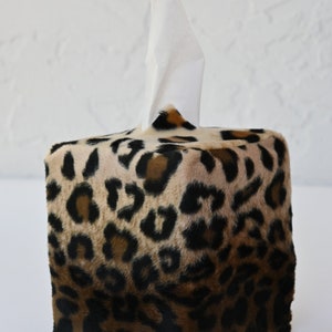 Animal Print Tissues, Zebra Print Tissues, Jaguar Print Tissues, Get Well Gift, Tissue Box Cover, washable Cover, Square Tissue Box Cover Dark Leopard