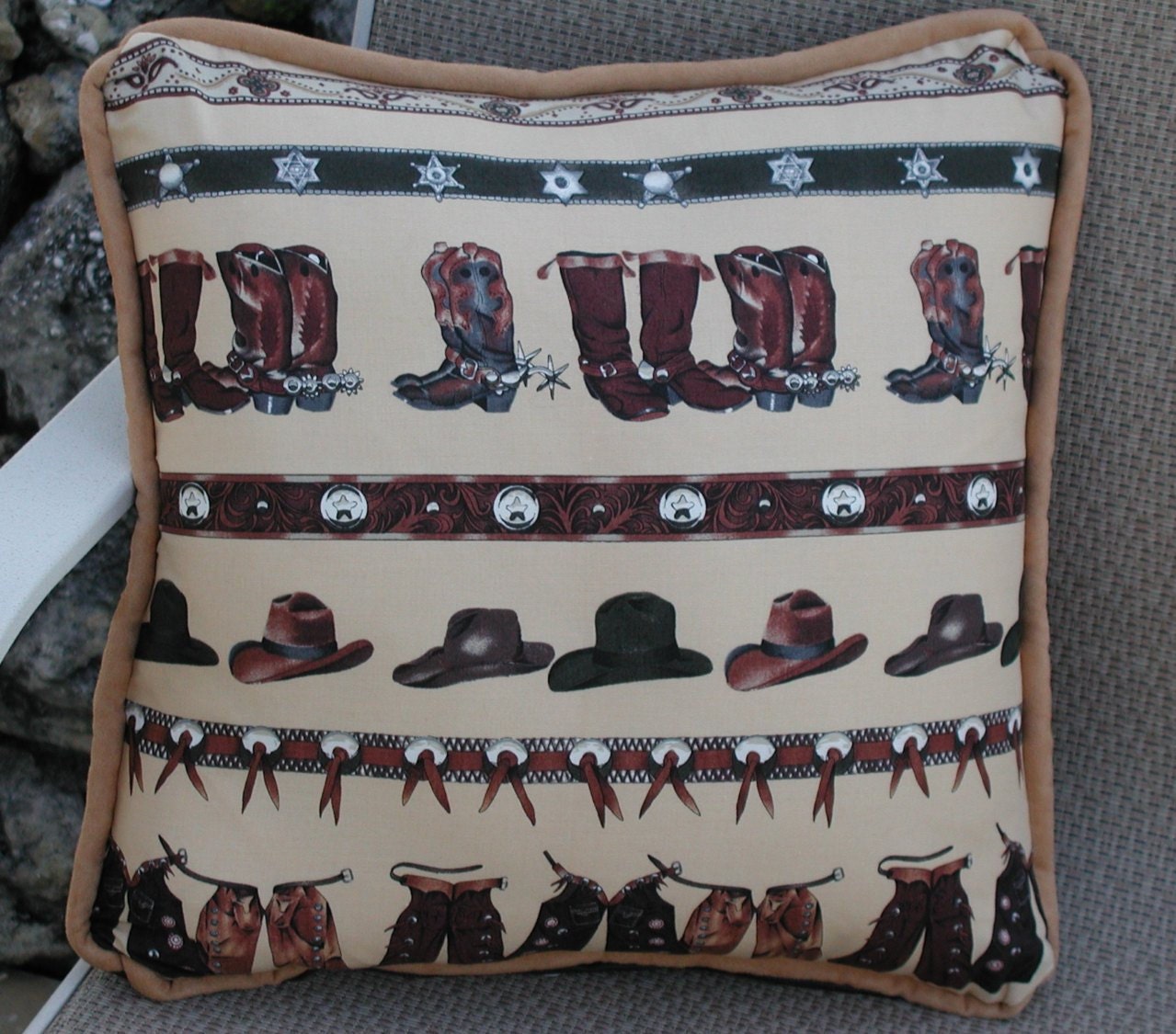 Chaps and Boots Pillow, Western Throw Pillows, Cowboy Gear Western ...