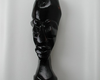 African Home Décor, Wooden Head Carved, Haitian Folk Art, African American Art, Safari Home Décor, Black Heritage Art, Ebony Folk Art